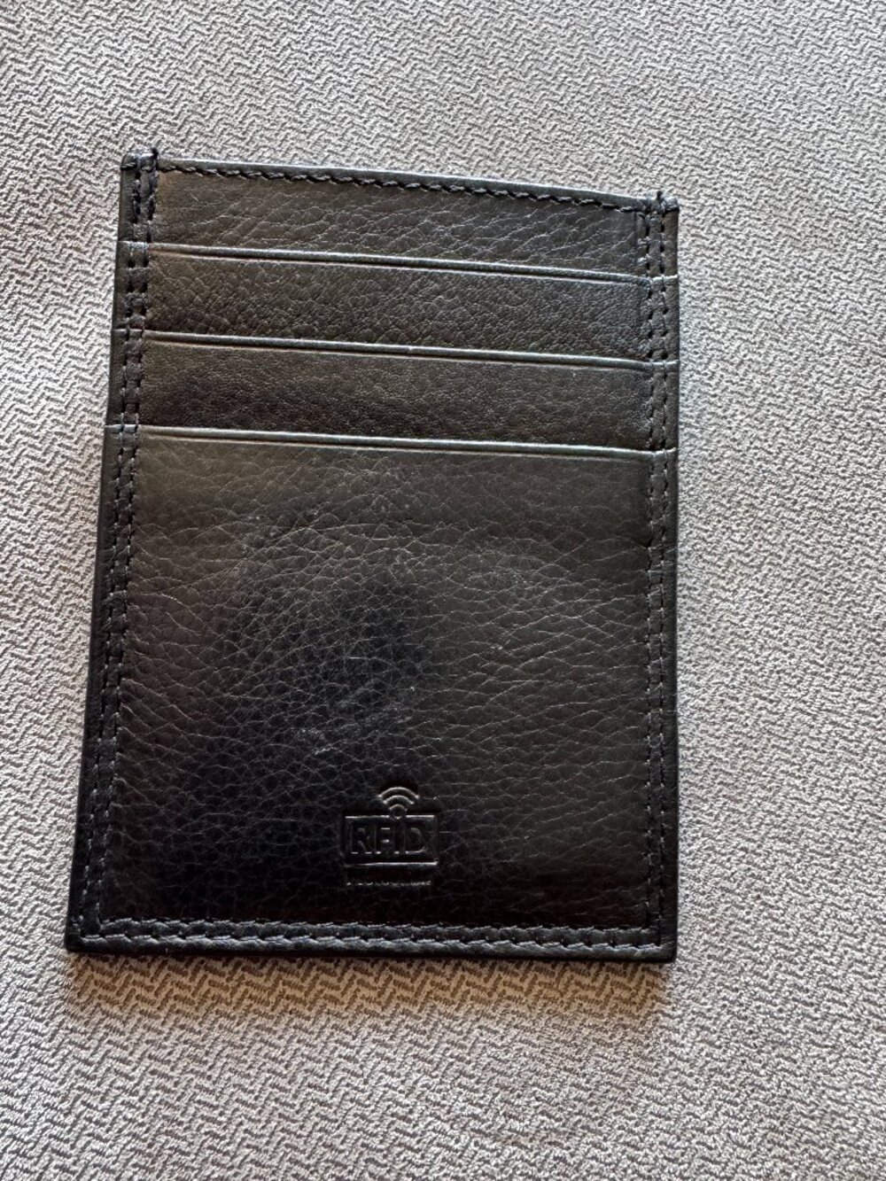 Vera Pelle Black Leather Card Holder with Money Clip